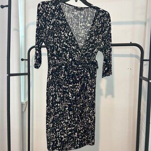 Black and White Wrap Dress